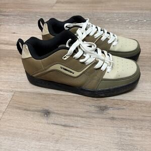Vintage Vision Streetwear Brown Chunky Leather Skater Shoes Trainers Size 9.5